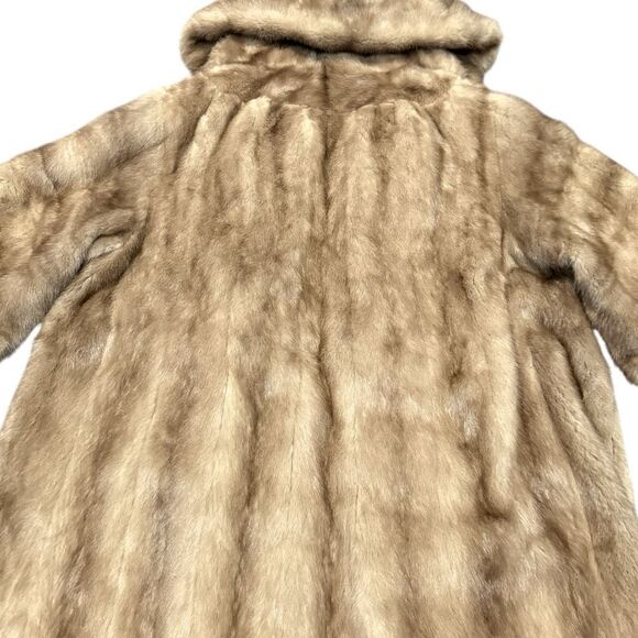 GENUINE MINK FUR COAT Vintage Full Length Autumn Haze Mink Coat Pastel Mink Coat - Picture 8 of 16